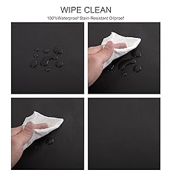 NLMUVW Black Vinyl Tablecloth with Flannel Backing