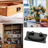 CONGGUAN 2pcs Black Vintage Antique Drawer Ring Pull Handles Cabinet Door view 6