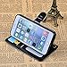 For iPhone 6 6S Plus 5.5 Black Wallet Purse Case, ICE FROG Stand Flip Magnetic Soft Slim PU Leather String Strape [Card Holders] Protective Women Handbag Purse Case Cover For iPhone 6 6S Plus 5.5 inch