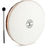 BGMUSER Goatskin Shaman Drum 16 Inch Frame Drum Sound Healing Instrument | Powerful Resonance Sound,Hand Shamanic Drum for Meditation, Yoga, Sound Bath, Drum Circle Ritual and Spiritual Practice