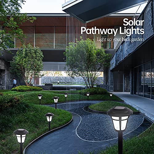 Wecusn 8 Pack 3.6 Lumen Solar Powered Pathway Lights, Super Bright LED Outdoor Lights, Plastic Waterproof Light for Landscape, Lawn, Patio, Yard, Garden, Deck Driveway