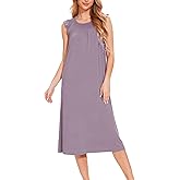 GYS Women's Nightgowns Short Sleeve Sleep Shirts Soft Smocked Nighties Sleepwear, Viscose Made from Bamboo