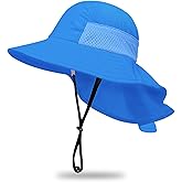 2-Pack Toddler Baby Sun Hat Kids Summer UPF 50+ for Boys Girls Adjustable Beach Hats with Bucket Wide Brim Age 1-7 Years