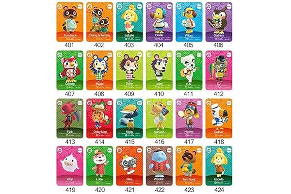 Gasusen 54PCS New Villager NFC Tag Card | Mini Gaming Cards (401-448 villagers (Series 5)) + 6Pcs Rare Villagers