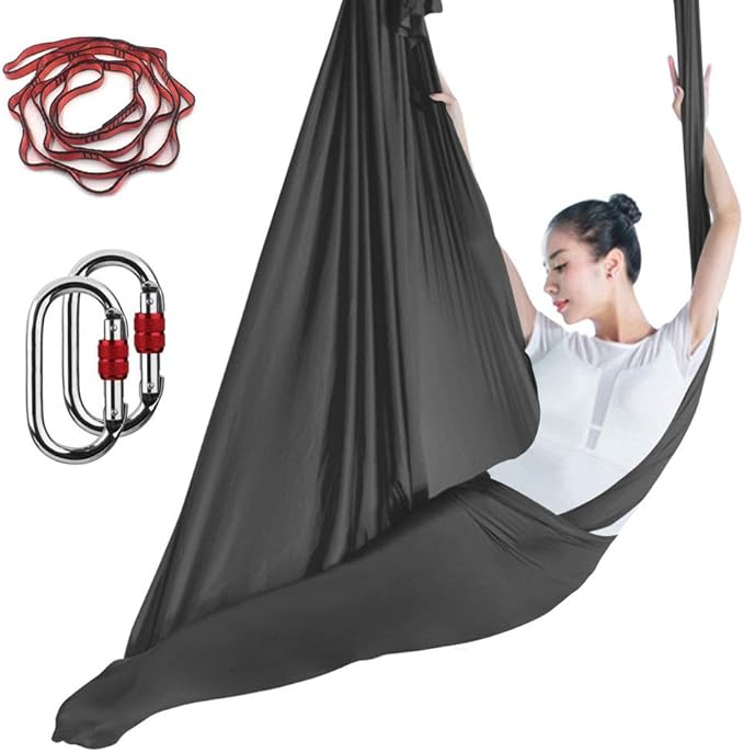JIALFA Aerial Yoga Hammock Set,Premium Silk Yoga Swing for Antigravity