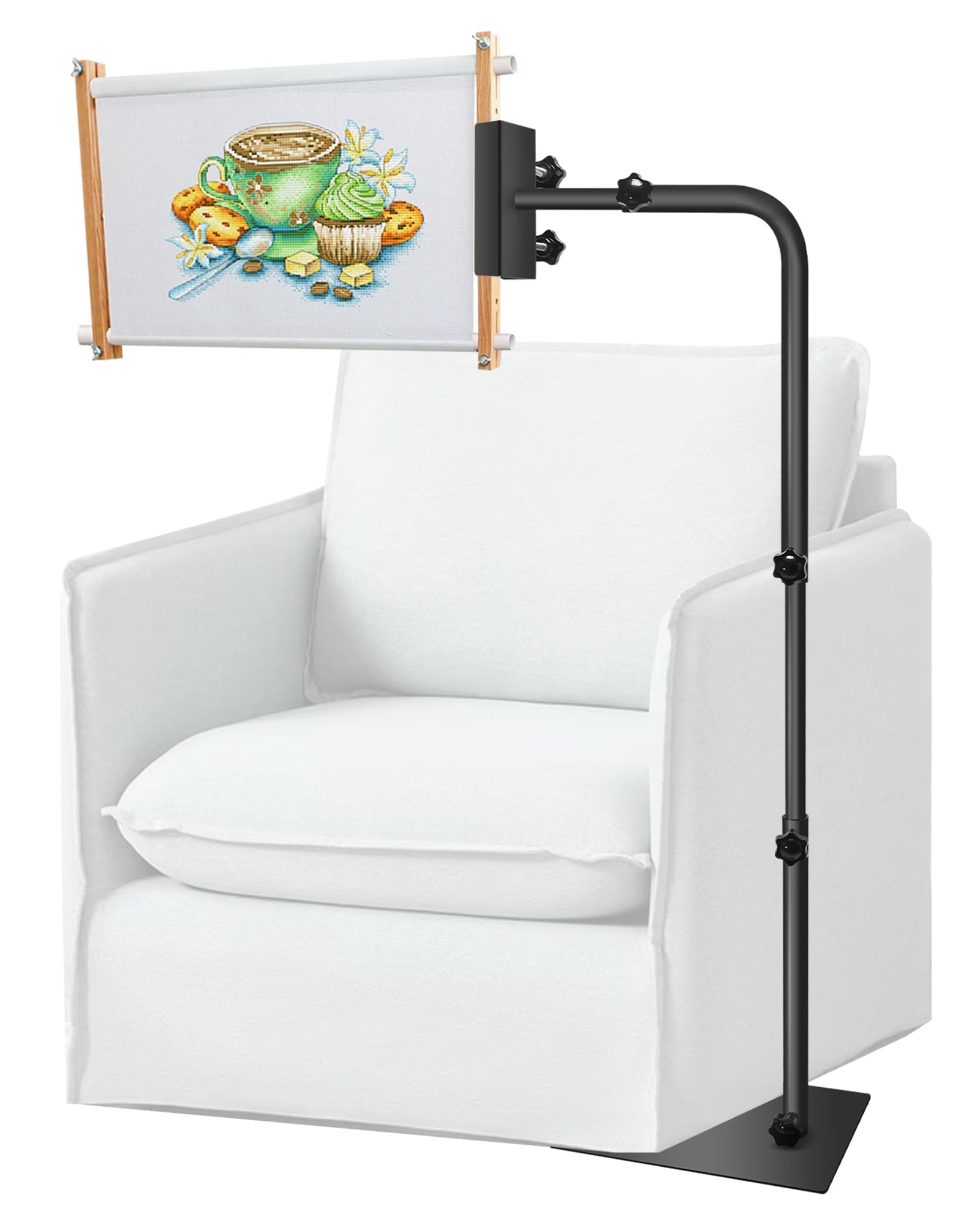 Photo 1 of Work Stand Fit For Lowery with Side Clamp, 360° adjustable cross stitch stand, Rotating Needlepoint Stand, Height Adjustable Fits Scroll Rods up to 20"" Wide. Fit For Art Craft Sewing Projects