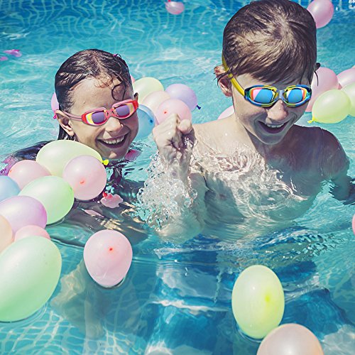 Hurdilen Kids Swim Goggles, Swim Goggles for kids Swimming Goggles with Anti-Fog UV Protection No Leaking Coated Lens with Nose Clip, Earplugs,Case for Boys Girls Youth Kids