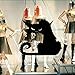 Fashionclubs Vinly Black Cat Removable Window Wall Sticker For Halloween Home Decoration,14.513.5cm