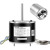 VEVOR Condenser Fan Motor with Capacitor, 1/4HP 825RPM 208-230V, Compatible with GE Genteq 5KCP39LFBE31S 5KCP39LFY534AS, Lennox 12Y65 (92W75), Carrier HC39GE242 HB39GQ232, Amana Janitrol 0131M00014PS