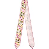 QIUTIMIY 1 Pack Purse Scarf Handbags Skinny Twill Hair Scarves Narrow Neck Scarf Band Women Fashion Accessories Bag Charms