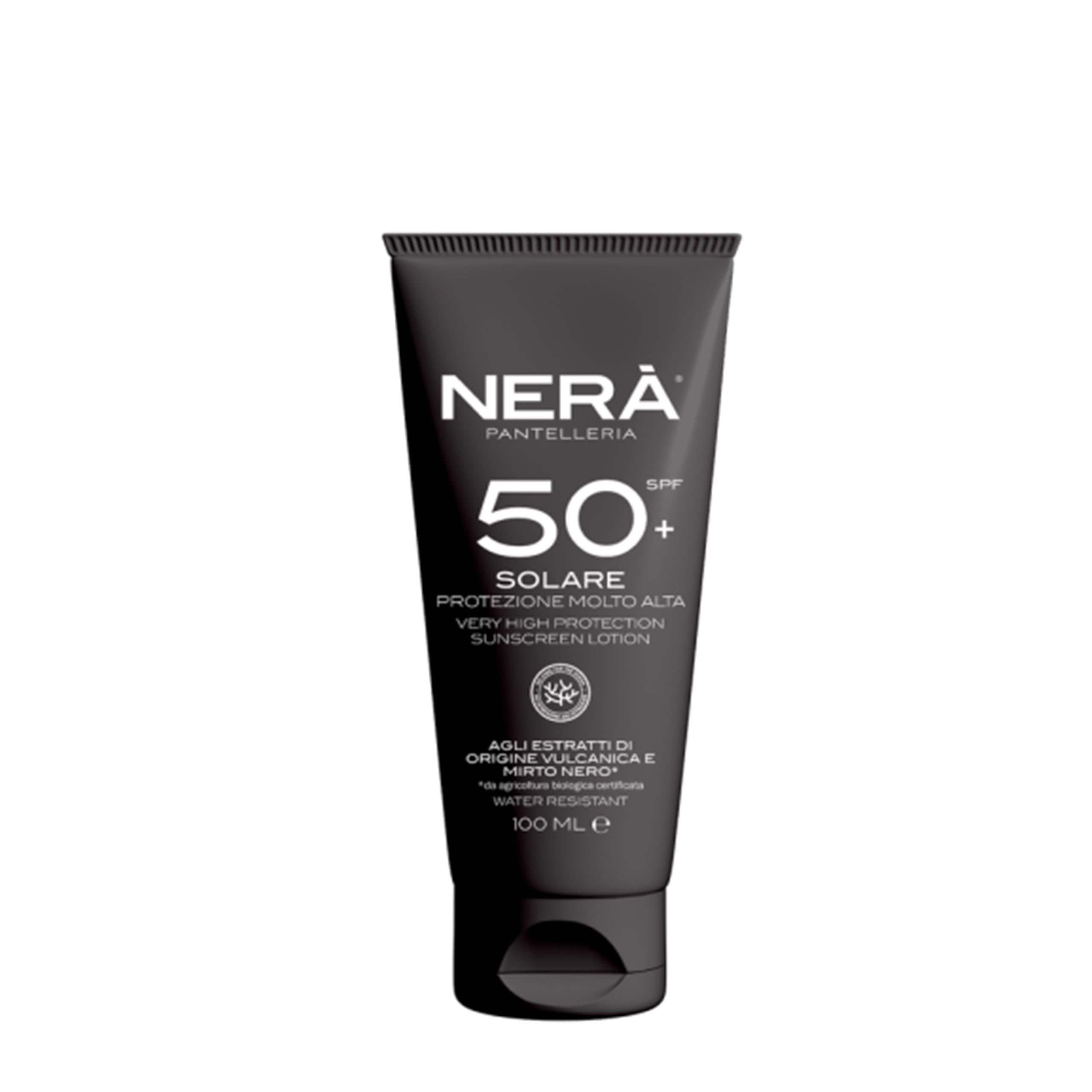 NERA Pantelleria Water Resistant SPF50+ Very High Protection Sunscreen 100ML - Nourishing Face Sun Cream with UVA/UVB Filters, Prevents Dehydration & Skin Aging, Unisex - Made in Italy