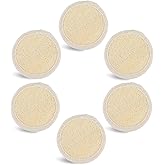 6 Pack Natural Loofah Exfoliating Facial Scrubber, Made with Natural Shower Loofah Sponge, Manual Facial Cleansing and Makeup Remover Brush,Bath Shower Loofah Sponge, for Face That Gets You Clean