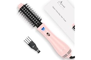 Hair Dryer Brush Blow Dryer Brush in one, Aima Beauty 1.25'' Round Brush Blow Dryer Ionic Hot Air Brush Styler Volumizer with Ceramic Coating & Tufted Bristles for Smooth and Shiny Blowout, Pink
