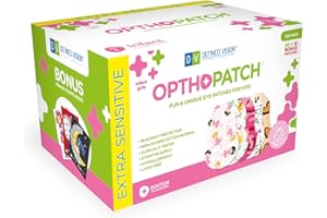 Opthopatch Eye Patches for Infants - Extra Sensitive Adhesive - Girls' Design [Series II] - 100 Count + 3 Reward Charts