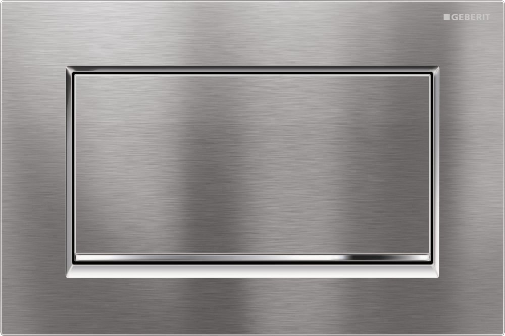 Geberit Sigma 30 115.893.KX.1 Flush Plate for Flush-Stop Flushing Screwable 1 Piece Brushed Chrome