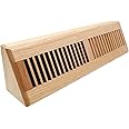 Red Oak Baseboard Wooden Register 18 Inch Supply Floor Vent Baseboard ...
