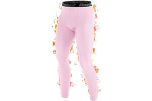 Roadbox Men's Thermal Compression Pants, Fleece Lined Running Tights Leggings, Athletic Ski Base Layer Bottoms Cold Weather