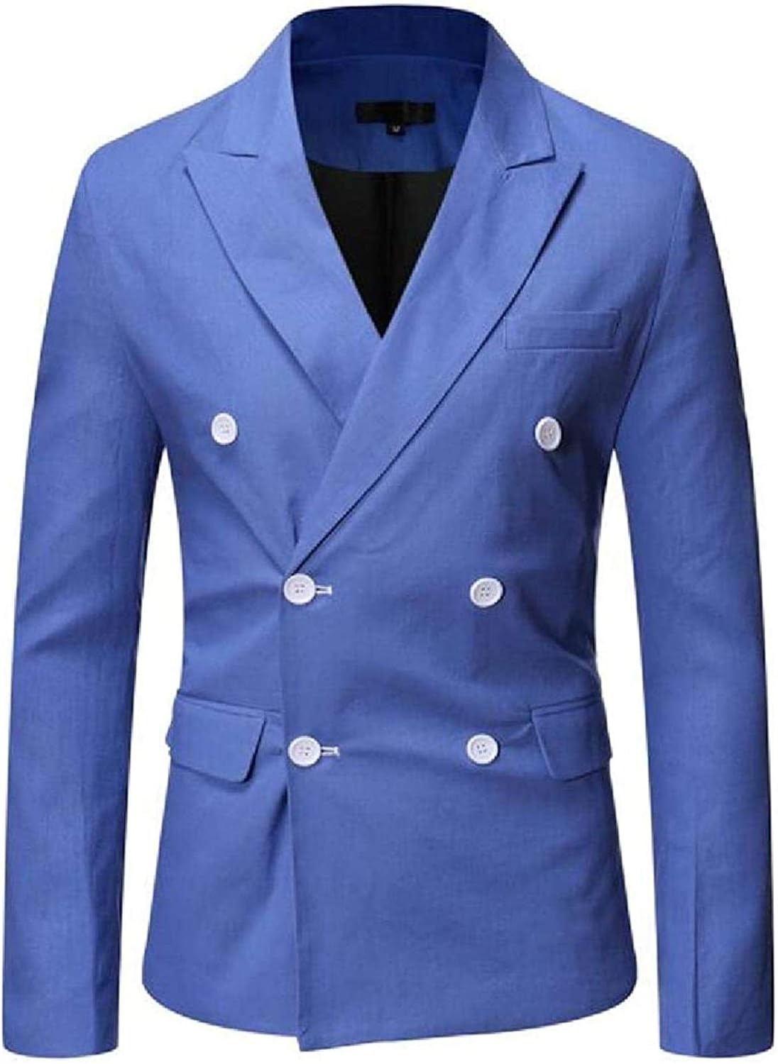 Mens DoubleBreasted Business Slim Classic Solid Color Blazer Jackets