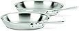 All-Clad D3 Stainless Steel Frying pan cookware set, 10-Inch and 12-Inch, Silver