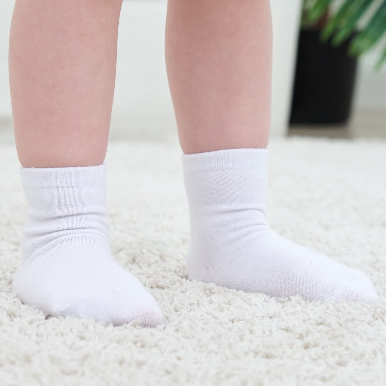 ZAPLES Baby Non Slip Grip Crew Socks with Anti Skid Soles for Infants Toddlers Kids Boys Girls