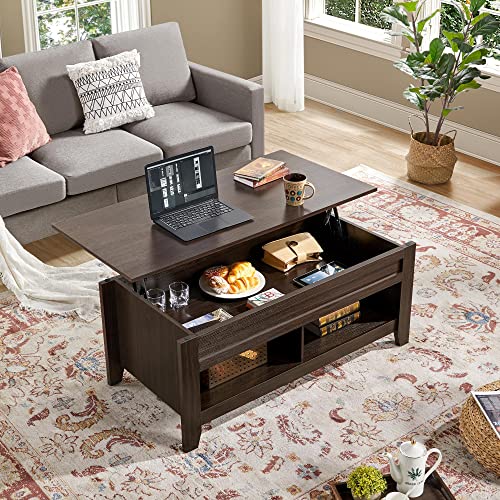 Yaheetech Lift Top Coffee Table with Hidden Storage Compartment & 2