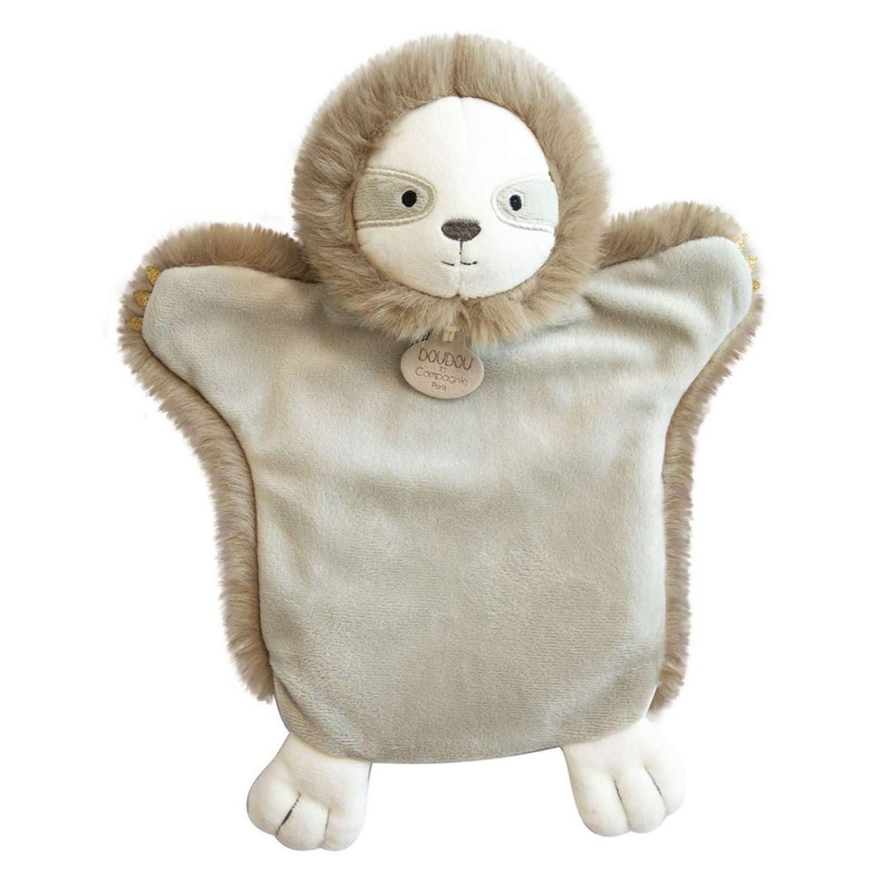 Doudou et Compagnie DC3610 Soft Toy Hand Puppet Sloth 25 cm Grey/White