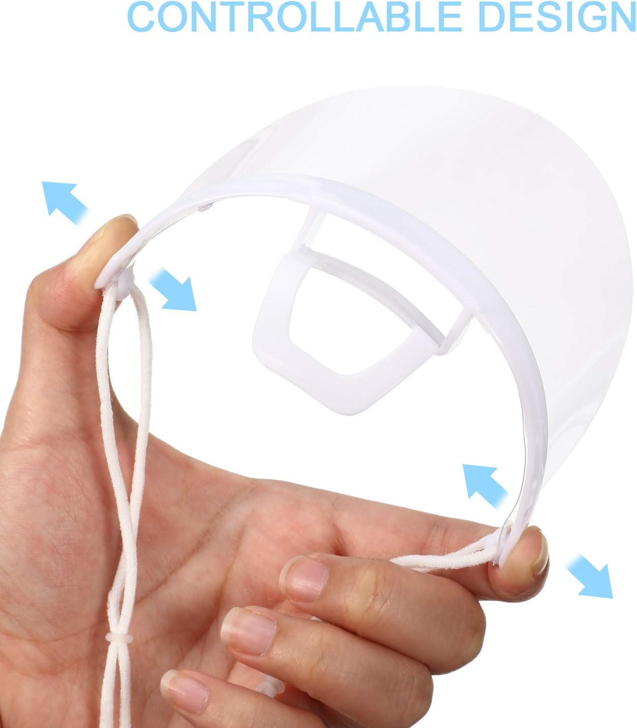 BBTO 5 Pieces Transparent Open Mouth Shield Sanitary Reusable Food Mouth Cover for Restaurant Tattoo Makeup Catering (White): Home & Kitchen