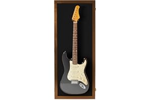 PENNZONI Electric Guitar Display Case - Acrylic Electric Guitar Case - Guitar Display Case Wall Mount, Guitar Wall Case Made from Hardwood Frame & Clear Acrylic | Walnut w/Black Felt