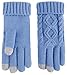 Simplicity Girl Knit Three Touchscreen Fingers Gloves,Small_Sky Blue