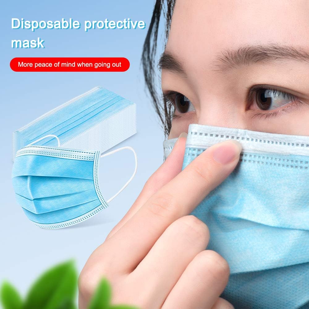 3 Layer Blue Disposable Medical M-A-R-K,50-PCS Medical M-A-R-K-S for Dust Protection with Elastic Ear Loop