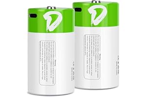 TEMIBATT Rechargeable D Cell Batteries Size 2 Pack,LR20 1.5V 7500mWh Li-ion D Battery Replacement for Flashlight Toys & floodlight