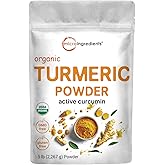 Organic Turmeric Powder, 5 Pounds | Rich in Active Curcumin | Pure Turmeric Supplement | Antioxidant Support for Joint & Immune Health | Non-GMO, Vegan Friendly, India Origin
