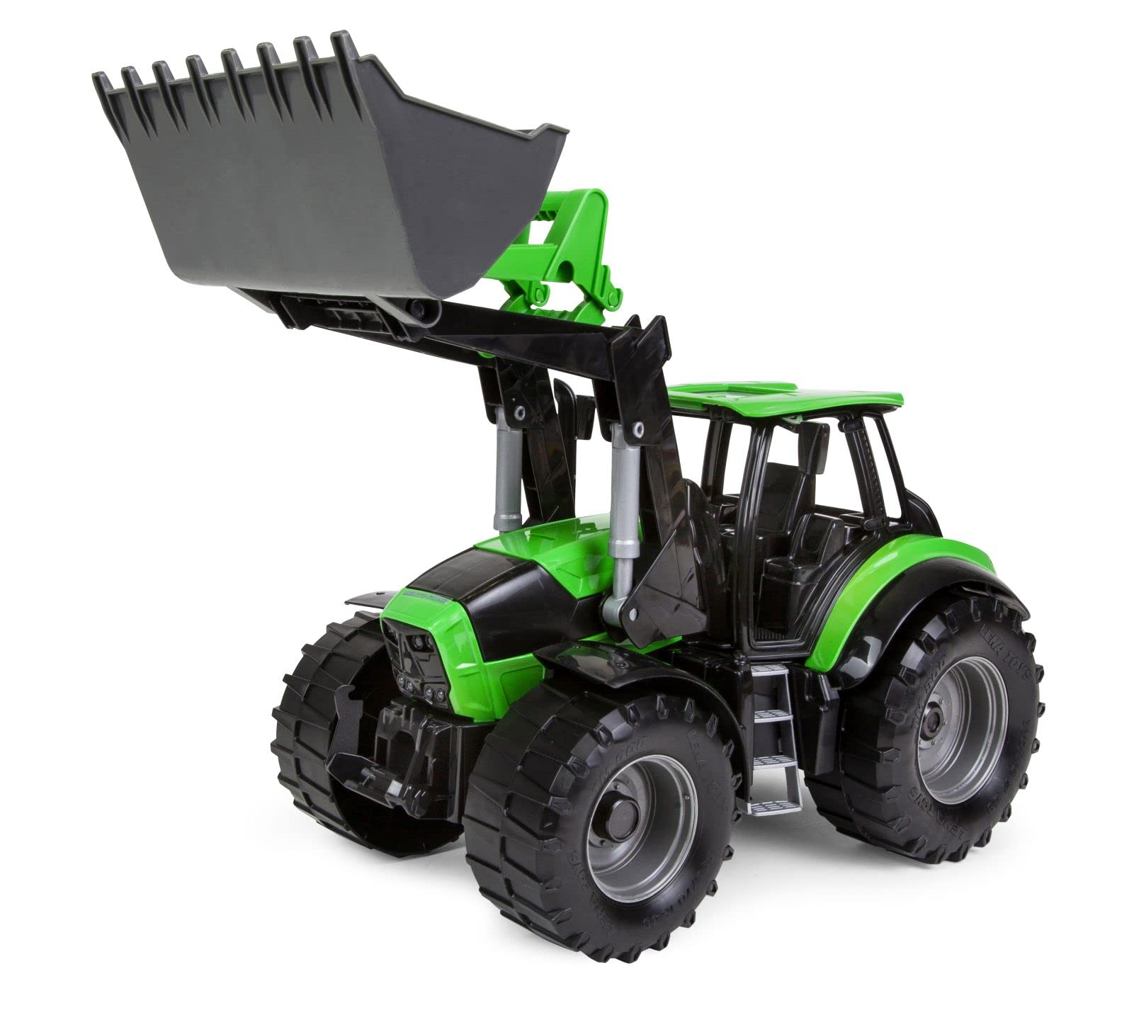 Lena 04613 Worxx Tractor Model Deutz-Fahr Agrotron 7250 TTV with Front Loader, Approx. 45 cm, Agricultural Toy Vehicle for Children from 3 Years, Robust Tractor with Functional Loading Shovel