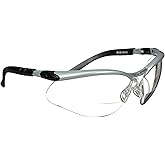 3M Safety Glasses with Readers, BX, +2.0, 1 Pair, ANSI Z87, Anti-Fog Anti-Scratch Clear Lens, Silver Frame, Adjustable Length Temples and Lens Angle