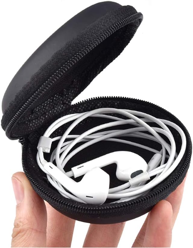6PCS EVA Macaroon Color Portable Small Round Earbud Storage Cases Box Travel Carrying Pocket Headset Earphone Headphone USB Cable Jewelry Storage Container Bag Pouch Holder Organizer(Color Random) - Image 3