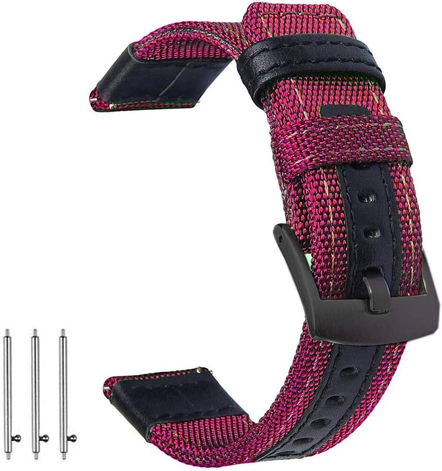 OTOPO Compatible Samsung Galaxy Watch 3 45mm Strap/46mm Strap/Gear S3 Straps, 22mm Quick Release Premium Nylon Replacement Wrist Bracelet Strap for Galaxy Watch3 45mm/46mm Smartwatch - Burgundy