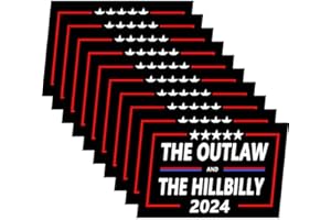LIMECUTE 10 Pack The Outlaw and The Hillbilly Trump Vance 2024 President Voting Stickers Laptop Bumper Decal Window Waterproof Car Stickers