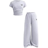 Afsmlys Tween Girls Clothes T-Shirt Top + Pants 2pcs Outfit Set Teen Girl Spring Summer Clothing, Size 7-14 Years