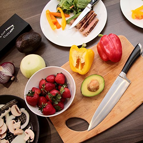 8 Inch Chef Knife from A Cut Above Cutlery, Razor-Sharp Stainless Steel Blade