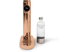MonTen Soda Sparkling Water Maker - Copper Carbonator with 900ML Reusable Water Bottle - Made with Premium Stainless Steel - Space-Saving Design - Compatible with Sodastream & Soda Sense CO2 Cylinders