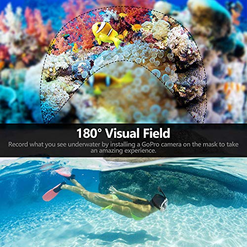 EVOLAND Snorkel Mask Full Face for Kids Youth, Diving Snorkeling Mask Anti-Fog Set with 180° View, GoPro Mount, Easy Breath Dry Top Design, Adjustable Head Straps - Thumbnail 3