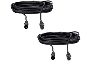FENIXFIT DMX Cable 25 ft 2 Pack Flexible DMX Cables 3 Pin Signal XLR Male to Female DMX Cable Wire with Metal Connectors for Signal Transmission for Stage Lighting DJ Lights