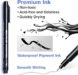 AKARUED Black Fineliner Pens 12 Pack Sketch Drawing Set Waterproof Micron Liner view 3