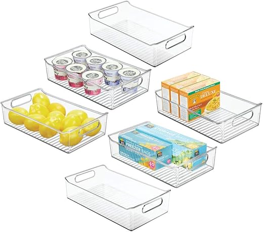 Amazon Com Mdesign Wide Plastic Kitchen Pantry Cabinet