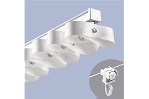 TIPIACE S-shaped Wavy Curtain Track, Heavy-Duty Aluminum Alloy Curtain Single Rails for Office and Living Room, Ceiling or Wa