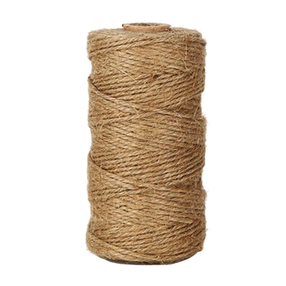 ZARRS Twine Rope,100 Meters Long Natural Jute Rope 2 Ply 1.5mm Hemp Ropes String Ball for Floristry,Wedding Card DIY Craft Home Packing Garden Applications
