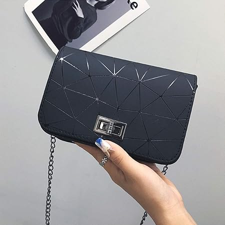 black chain side bag