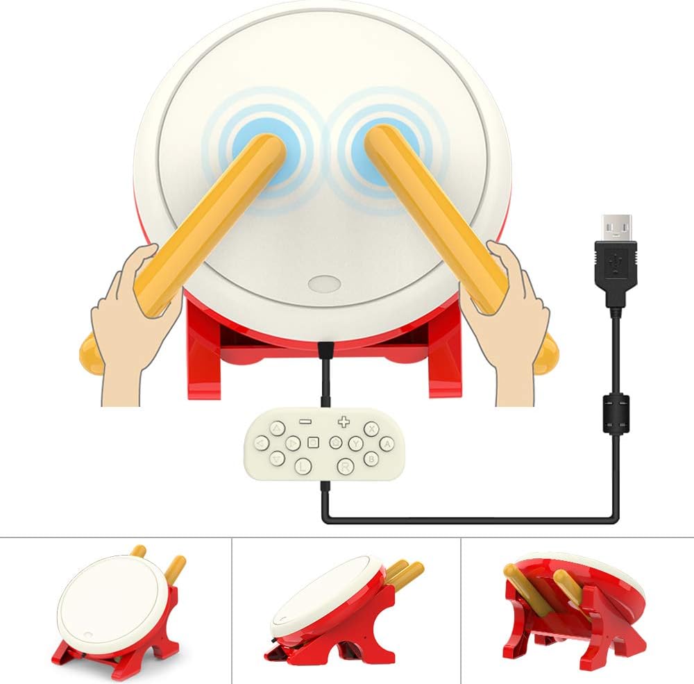Drum Controller for Nintendo Switch - Video Game Drum Sticks Controller Set for Switch, Controller Console Gaming Accessories for N-Switch Version