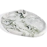 Koville Luxury Natural Green Marble Vanity Tray, Cloud Shape Serving Stone Key Tray for Home Decor, 10" x 7" Marble Storage Trays for Bathroom, Stone Plate Holder for Perfume, Candle and Jewelry