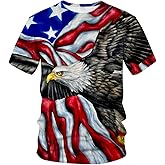 ARORALS Men's Bald Eagle T-Shirt Summer Short Sleeve Tees Tops Animal Theme Shirts Realistic Graphic Shirt